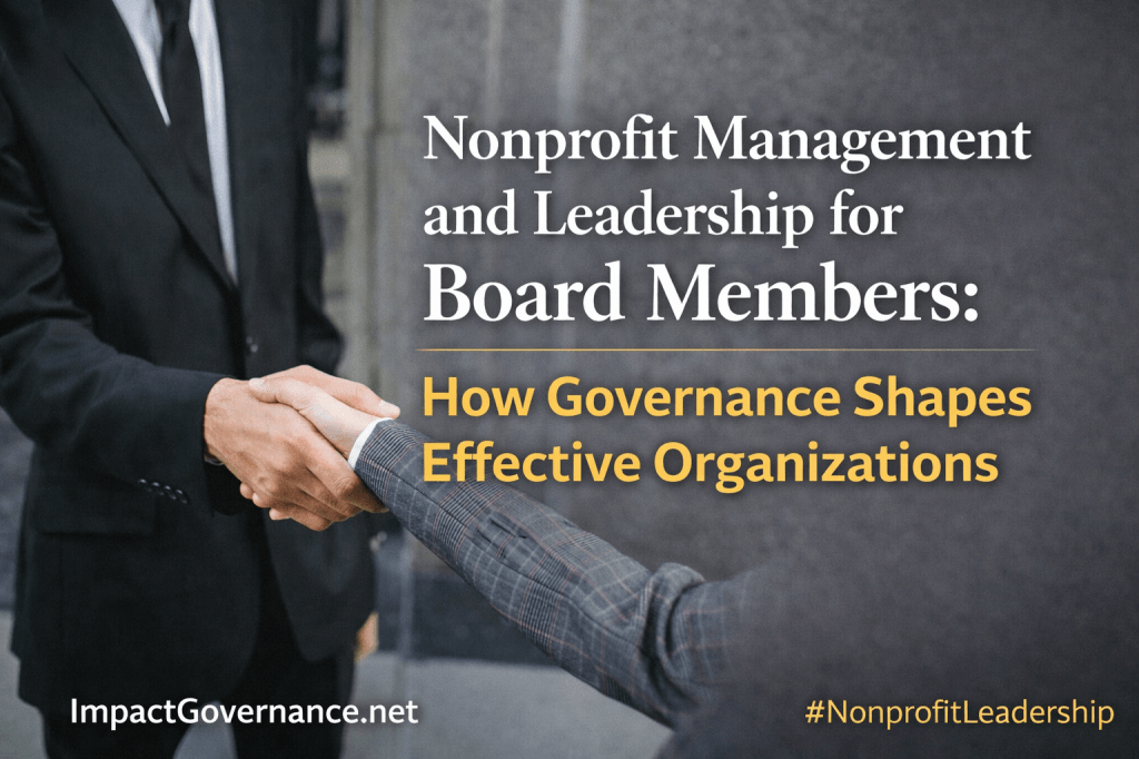 Nonprofit Management and Leadership for Board Members: How Governance Shapes Effective Organizations